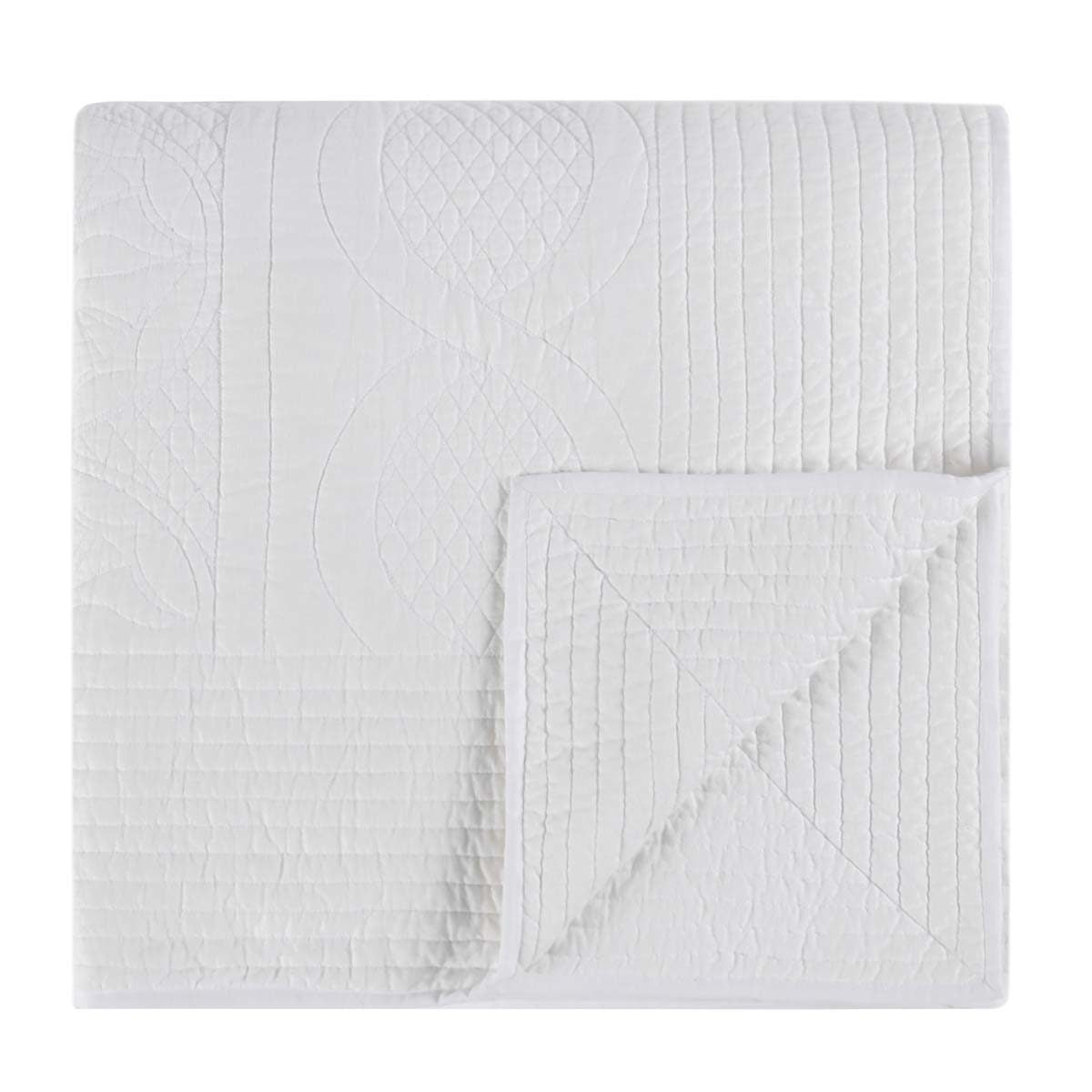 Anessa White 4pc King Quilt Set