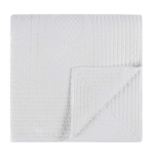 Anessa White 4pc King Quilt Set