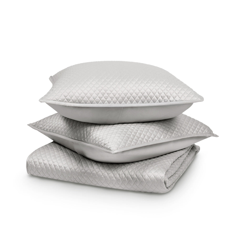 Diamond Silver 4pc King Quilt Set