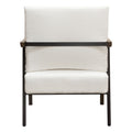 Blair Accent Chair in White Fabric with Curved Wood Leg Detail by Diamond Sofa