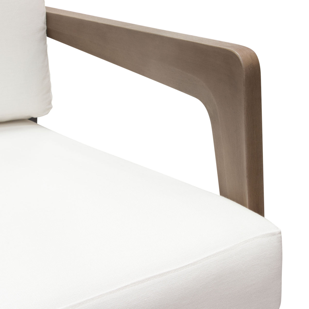 Blair Accent Chair in White Fabric with Curved Wood Leg Detail by Diamond Sofa - styled in a staged room by Center Stage Home Design