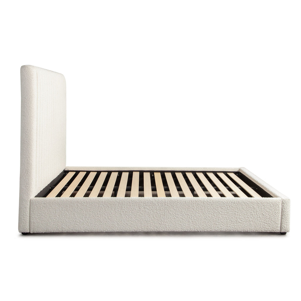 Brooke2 54" Queen Bed w/ Vertical Channel Tuft in Ivory Boucle by Diamond Sofa