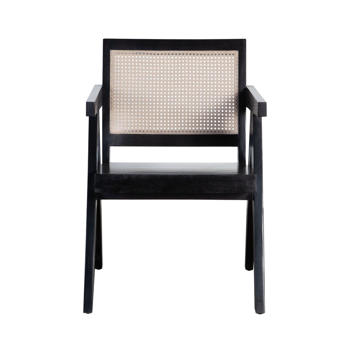 Carter Dining/Accent Chair in Solid Wood Frame in Black Finish w/ Natural Cane Seat Back by Diamond Sofa