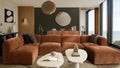 Echo 3PC Modular Sofa in Amber Fabric by Diamond Sofa - styled in a staged room by Center Stage Home Design