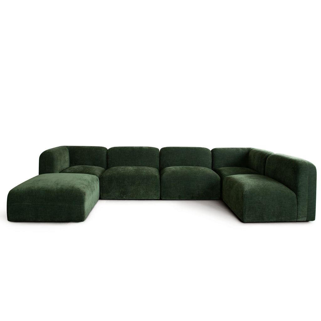 Echo 3PC Modular Sofa in Spruce Green Fabric by Diamond Sofa