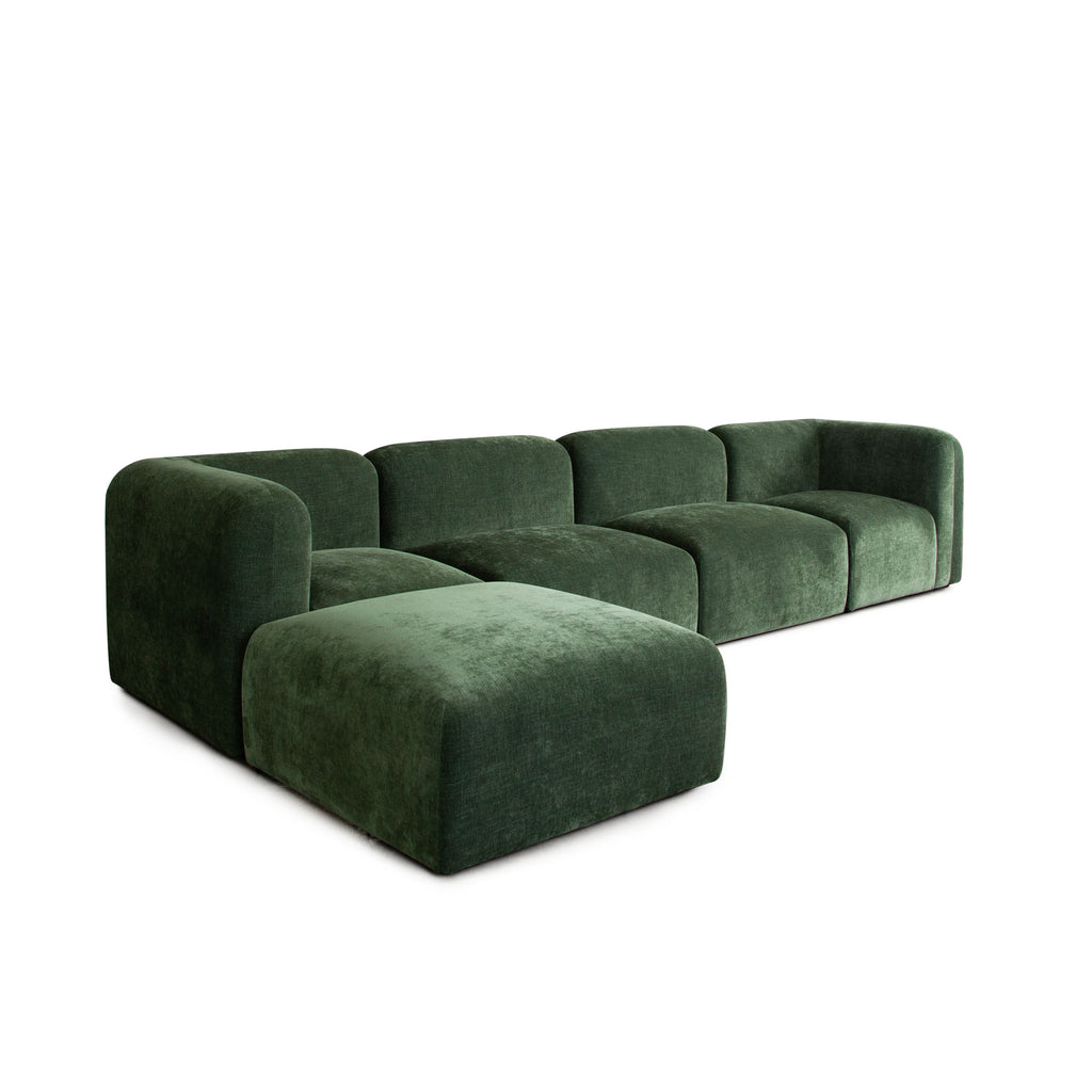 Echo 3PC Modular Sofa in Spruce Green Fabric by Diamond Sofa