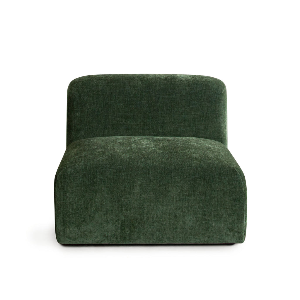 Echo Armless Chair in Spruce Green Fabric by Diamond Sofa