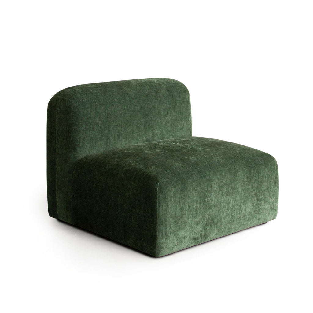 Echo Armless Chair in Spruce Green Fabric by Diamond Sofa