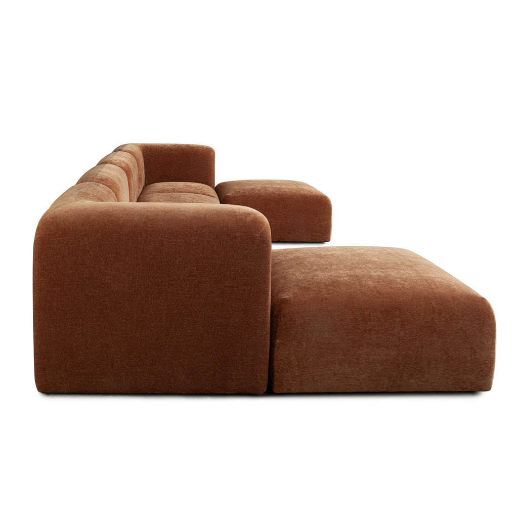 Echo Square Ottoman in Amber Fabric by Diamond Sofa