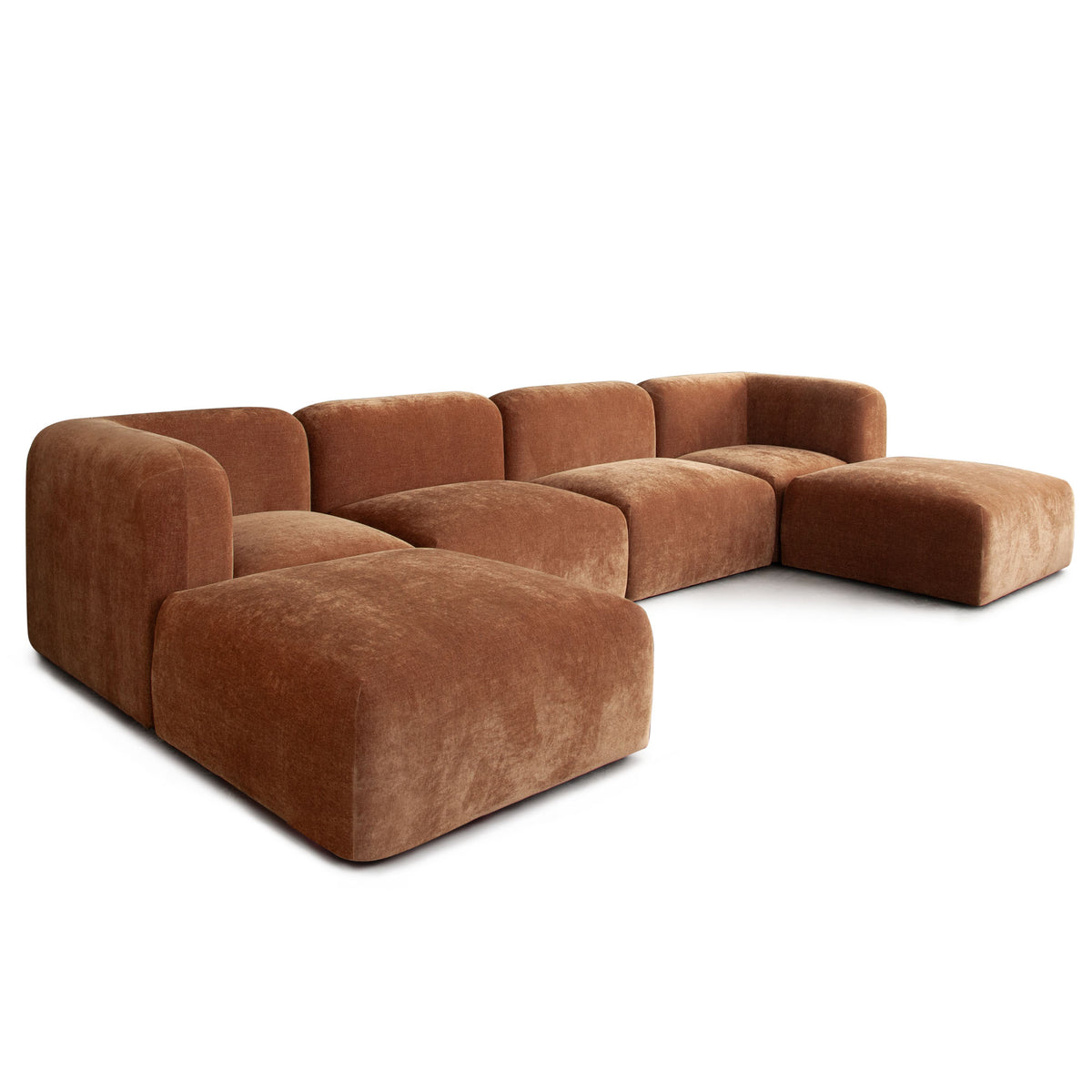 Echo Square Ottoman in Amber Fabric by Diamond Sofa