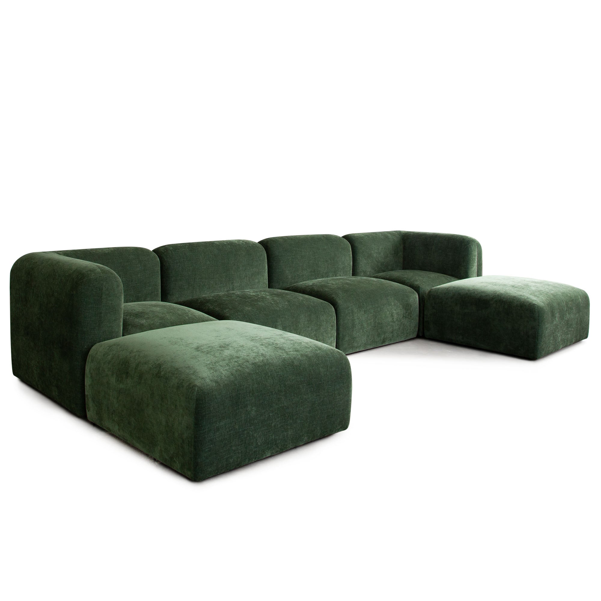 Echo Square Ottoman in Spruce Green Fabric by Diamond Sofa