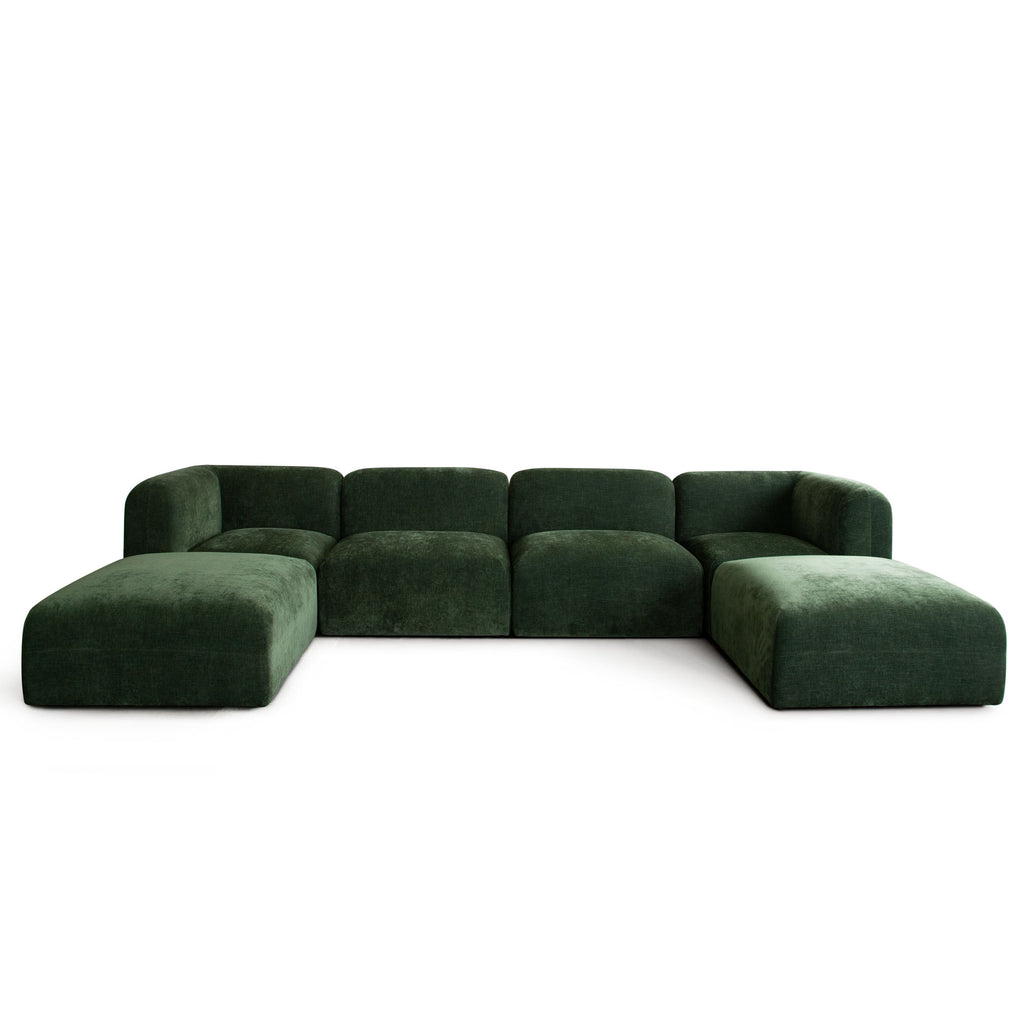 Echo Square Ottoman in Spruce Green Fabric by Diamond Sofa