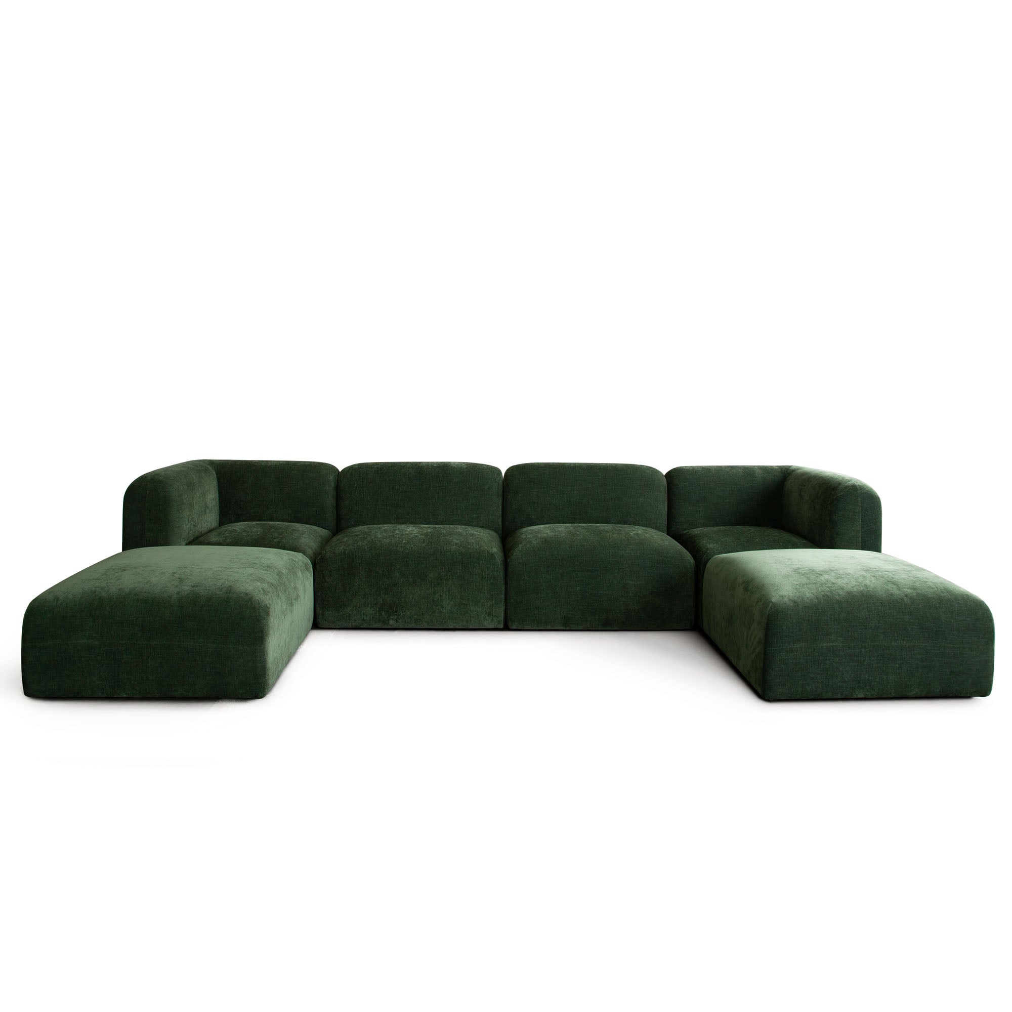Echo Square Ottoman in Spruce Green Fabric by Diamond Sofa