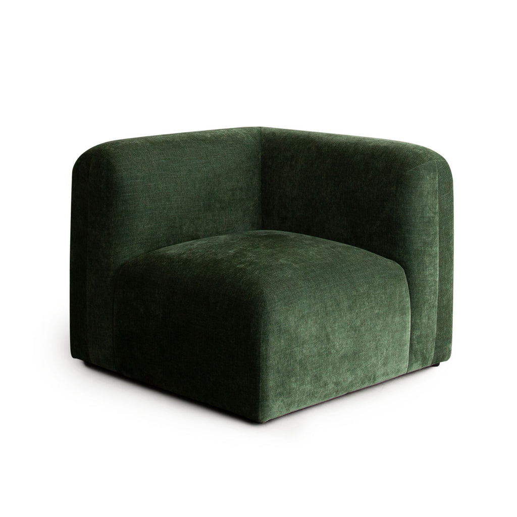 Echo Universal Square Corner Chair in Spruce Green Fabric by Diamond Sofa