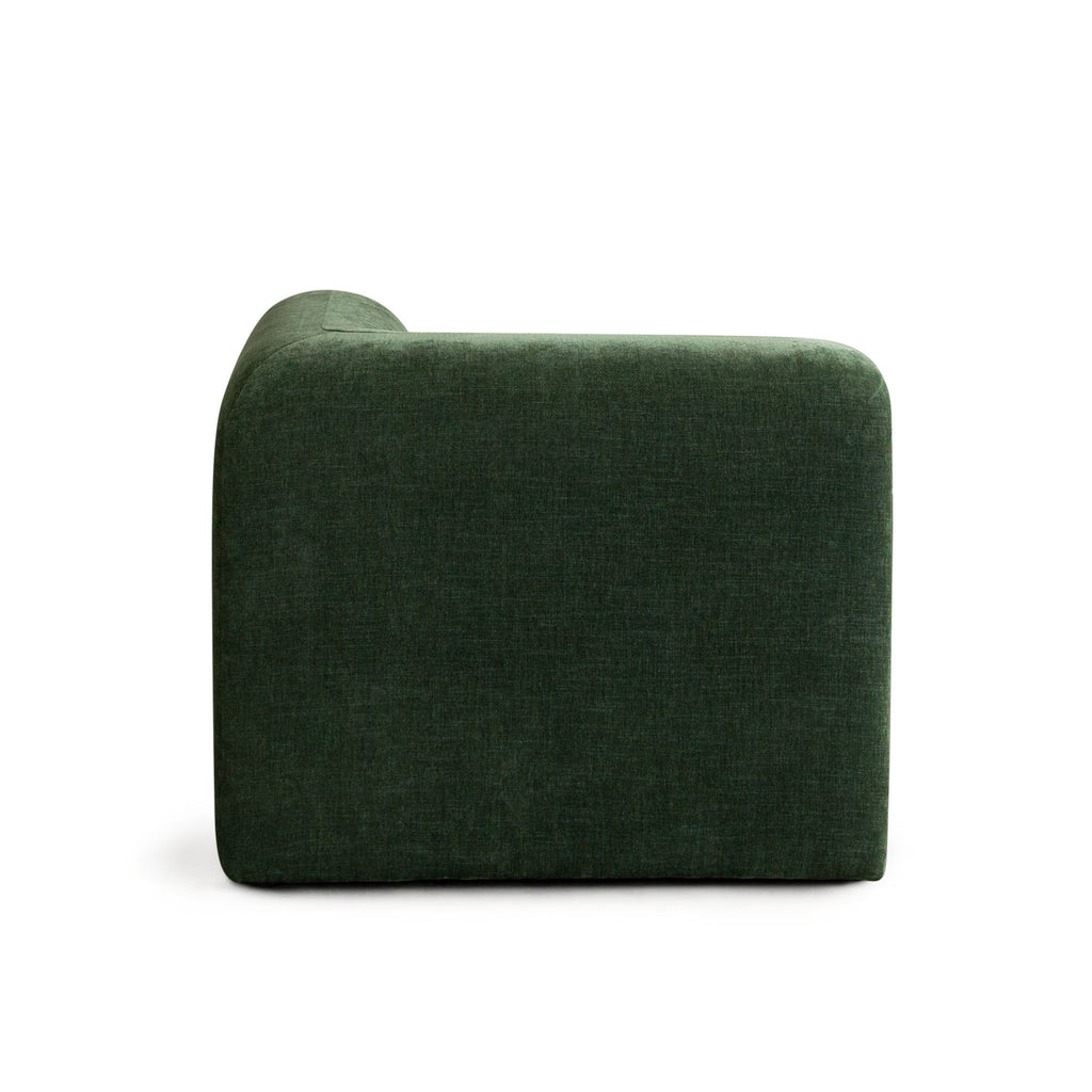 Echo Universal Square Corner Chair in Spruce Green Fabric by Diamond Sofa