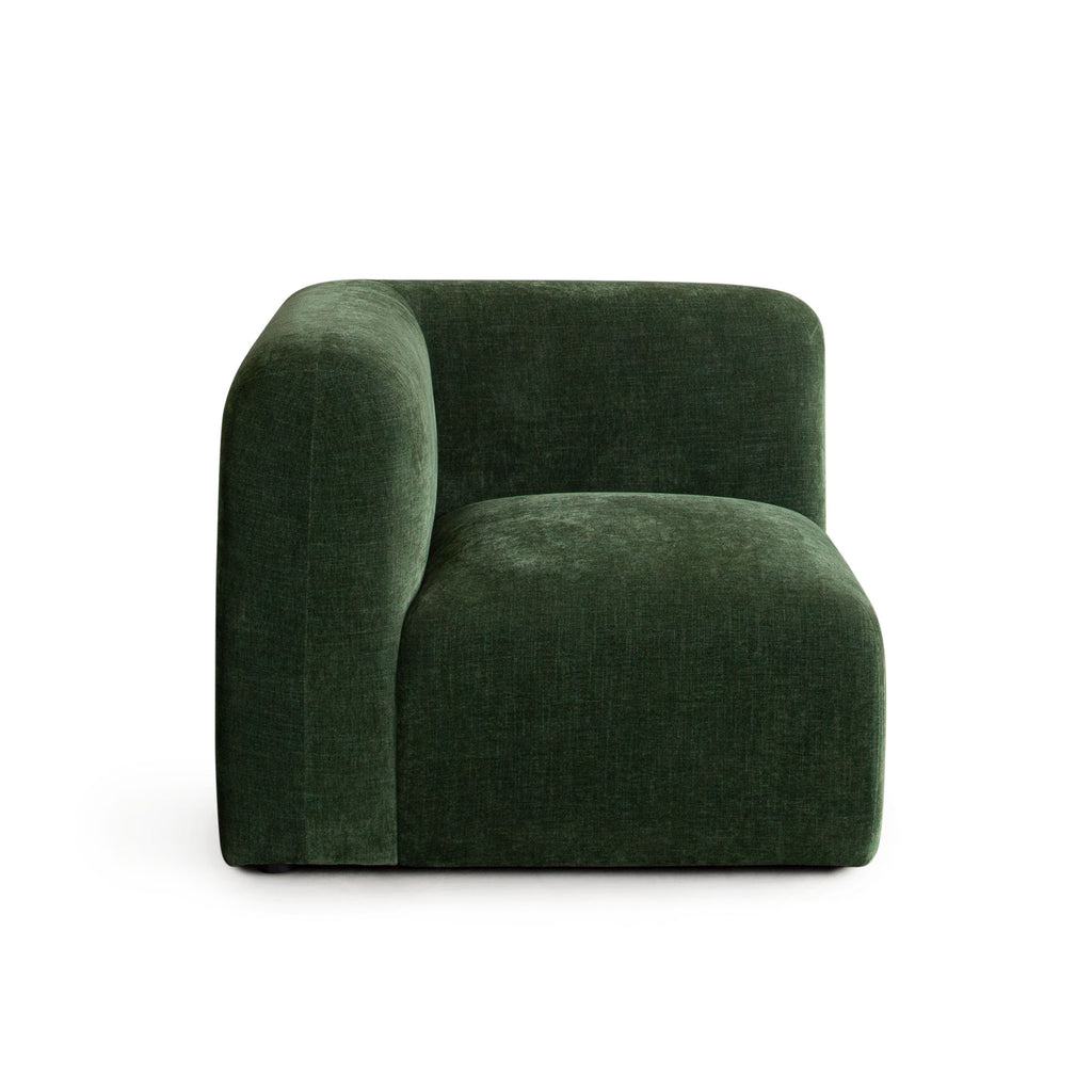 Echo Universal Square Corner Chair in Spruce Green Fabric by Diamond Sofa