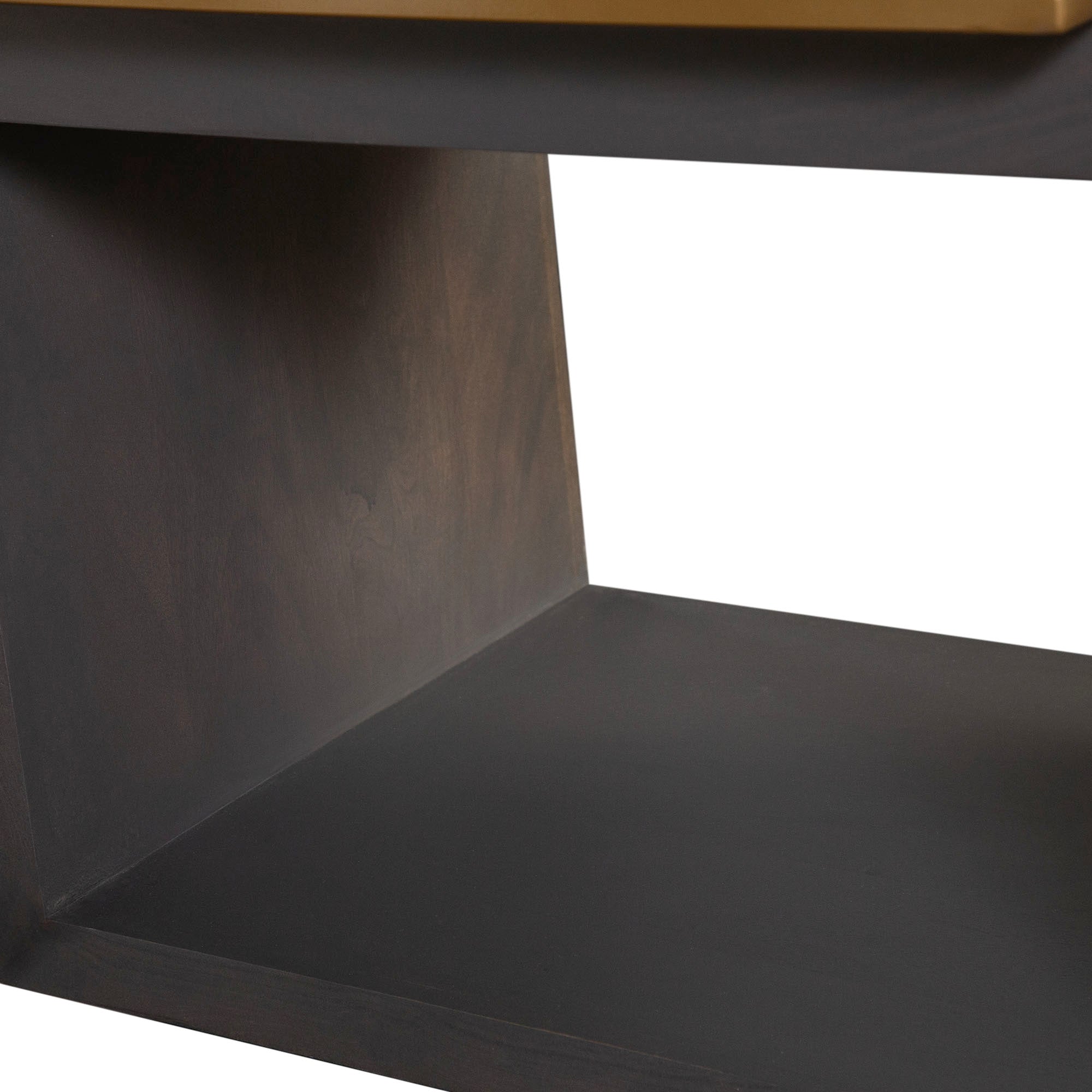 Encore Solid Mango Wood 1-Drawer End Table in Grey Oak Finish w/ Gold Metal Handle by Diamond Sofa - styled in a staged room by Center Stage Home Design