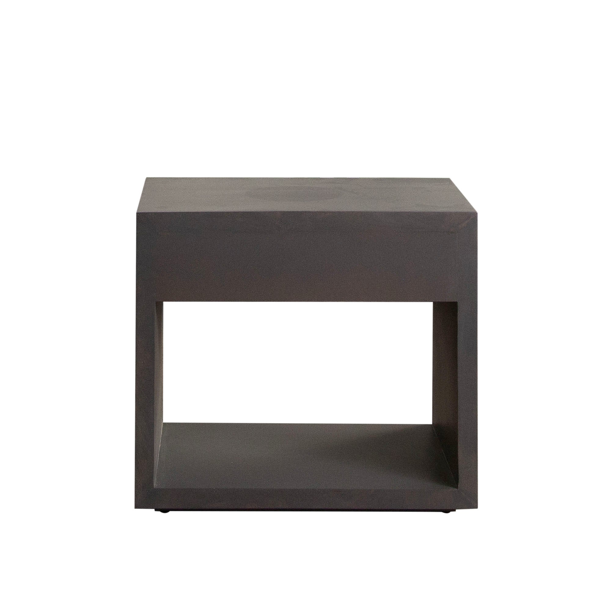 Encore Solid Mango Wood 1-Drawer End Table in Grey Oak Finish w/ Gold Metal Handle by Diamond Sofa