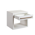 Encore Solid Mango Wood 1-Drawer End Table in White Finish w/ Gold Metal Handle by Diamond Sofa