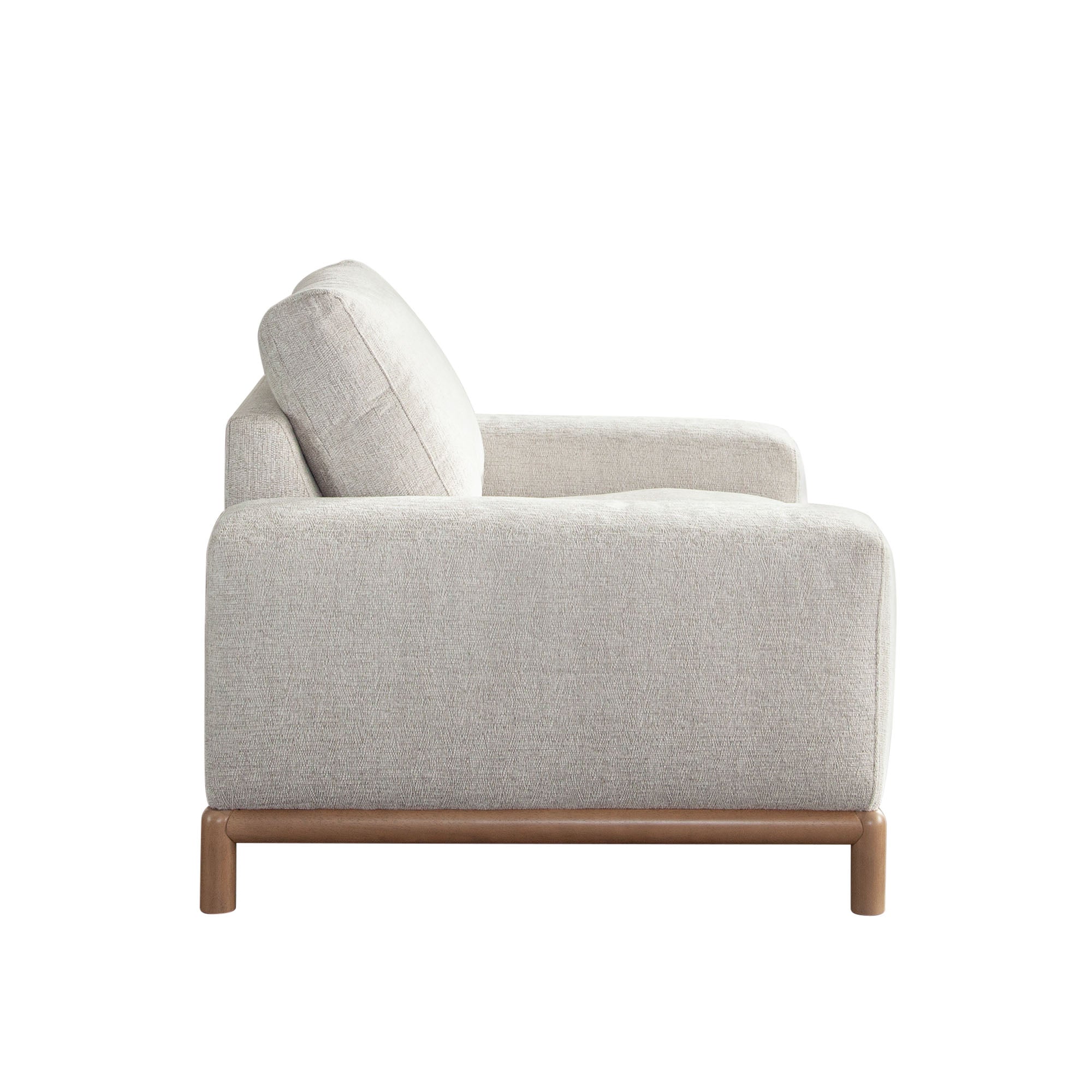 Fallon Chair in Light Barley Polyester Fabric with Wood Trim & Leg by Diamond Sofa