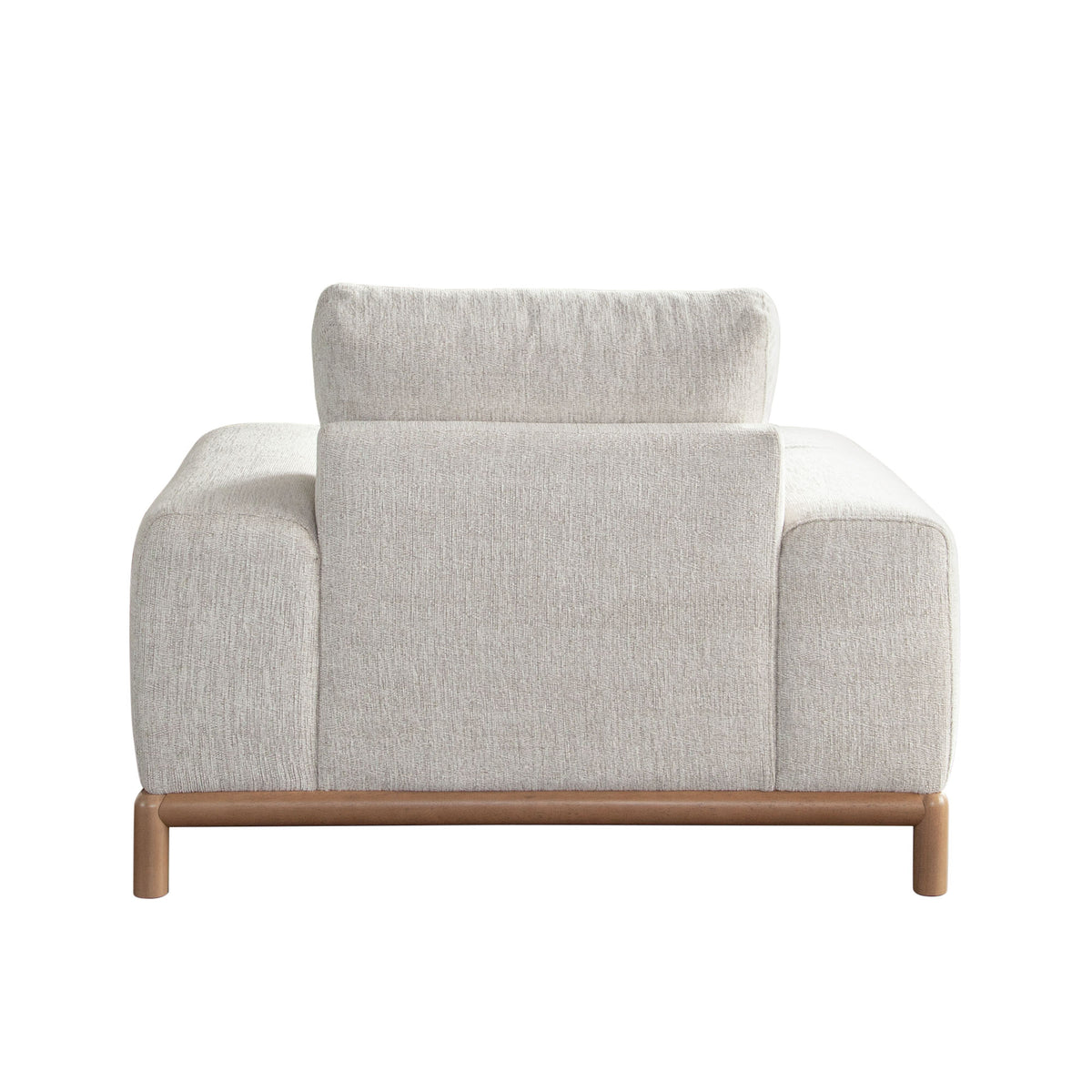 Fallon Chair in Light Barley Polyester Fabric with Wood Trim & Leg by Diamond Sofa
