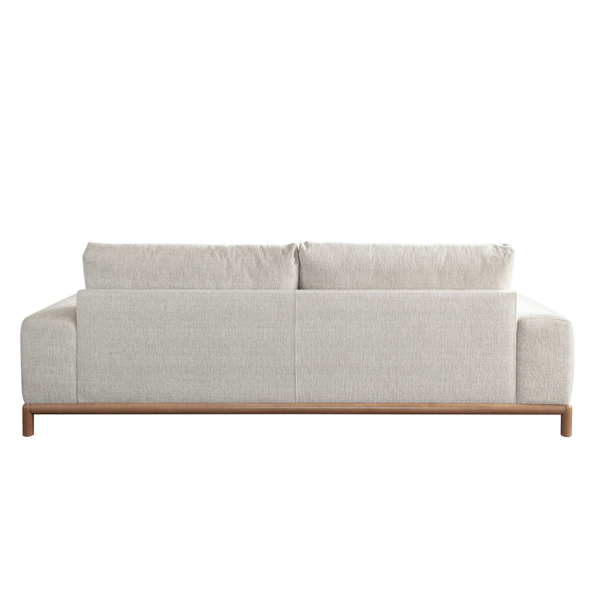 Fallon Sofa in Light Barley Polyester Fabric with Wood Trim & Leg by Diamond Sofa