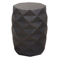 Fig Solid Mango Wood Accent Table in Grey Finish w/ Geometric Motif by Diamond Sofa