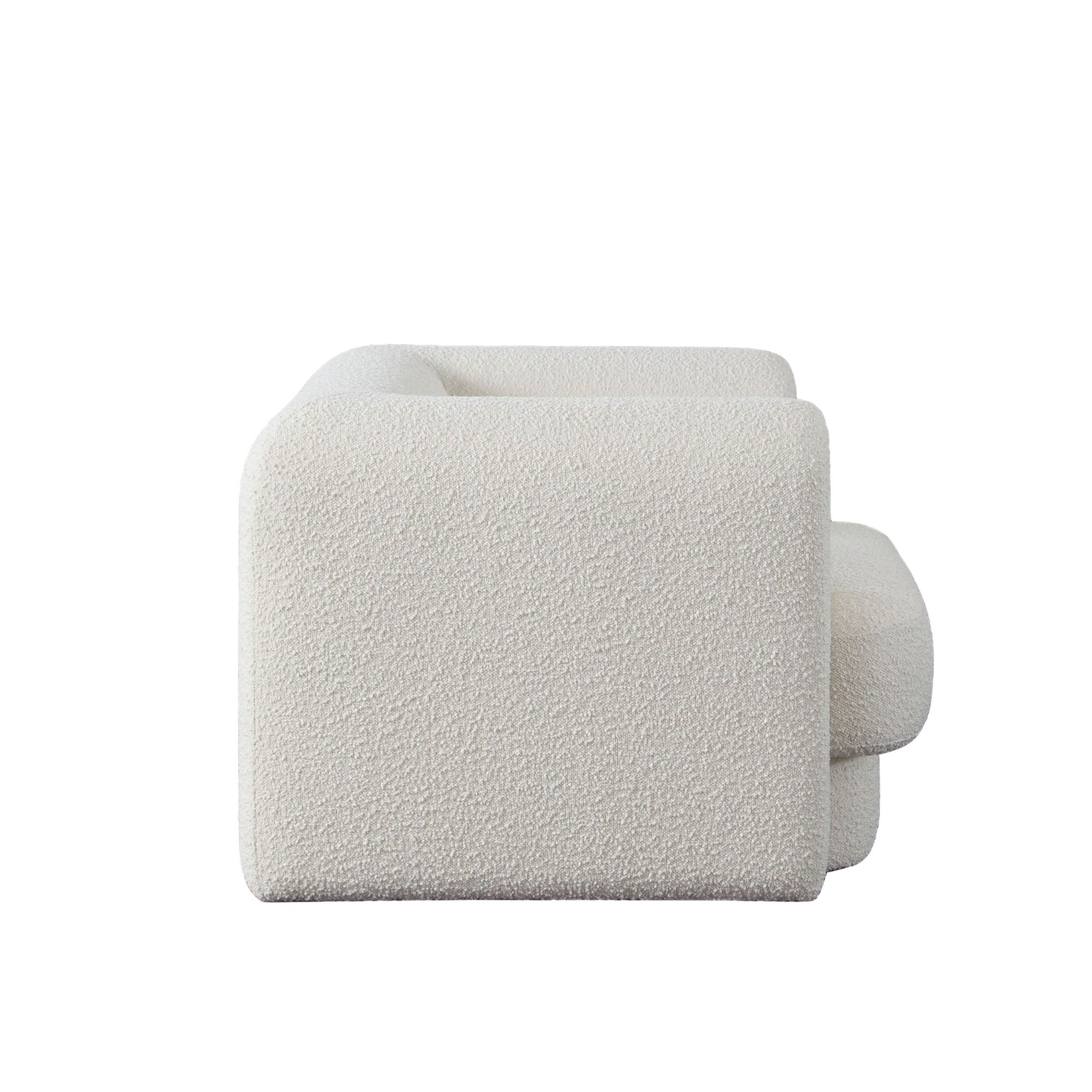 Form Chair in Ivory Boucle Fabric by Diamond Sofa