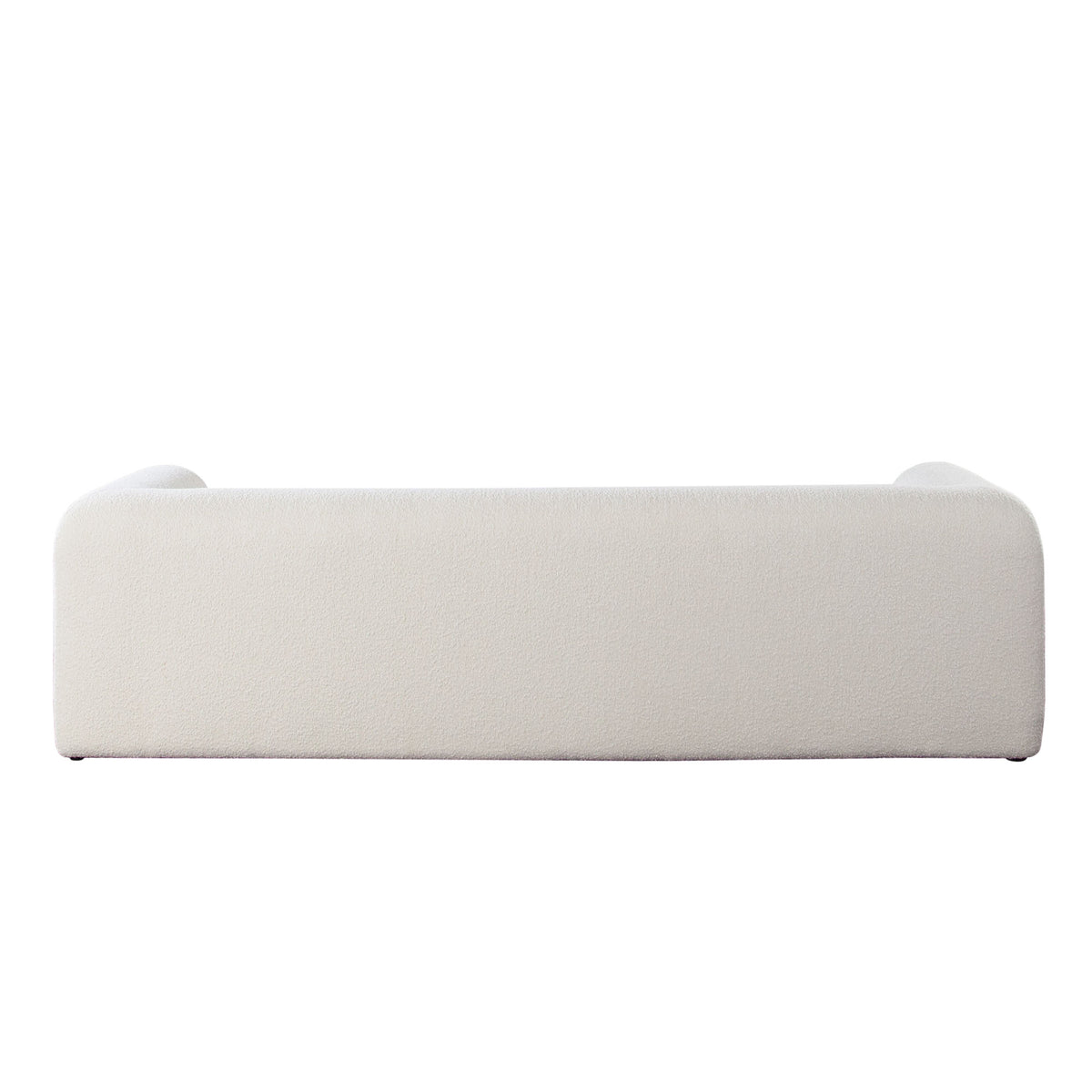 Form Sofa in Ivory Boucle Fabric w/ (2) Accent Pillow Balls by Diamond Sofa