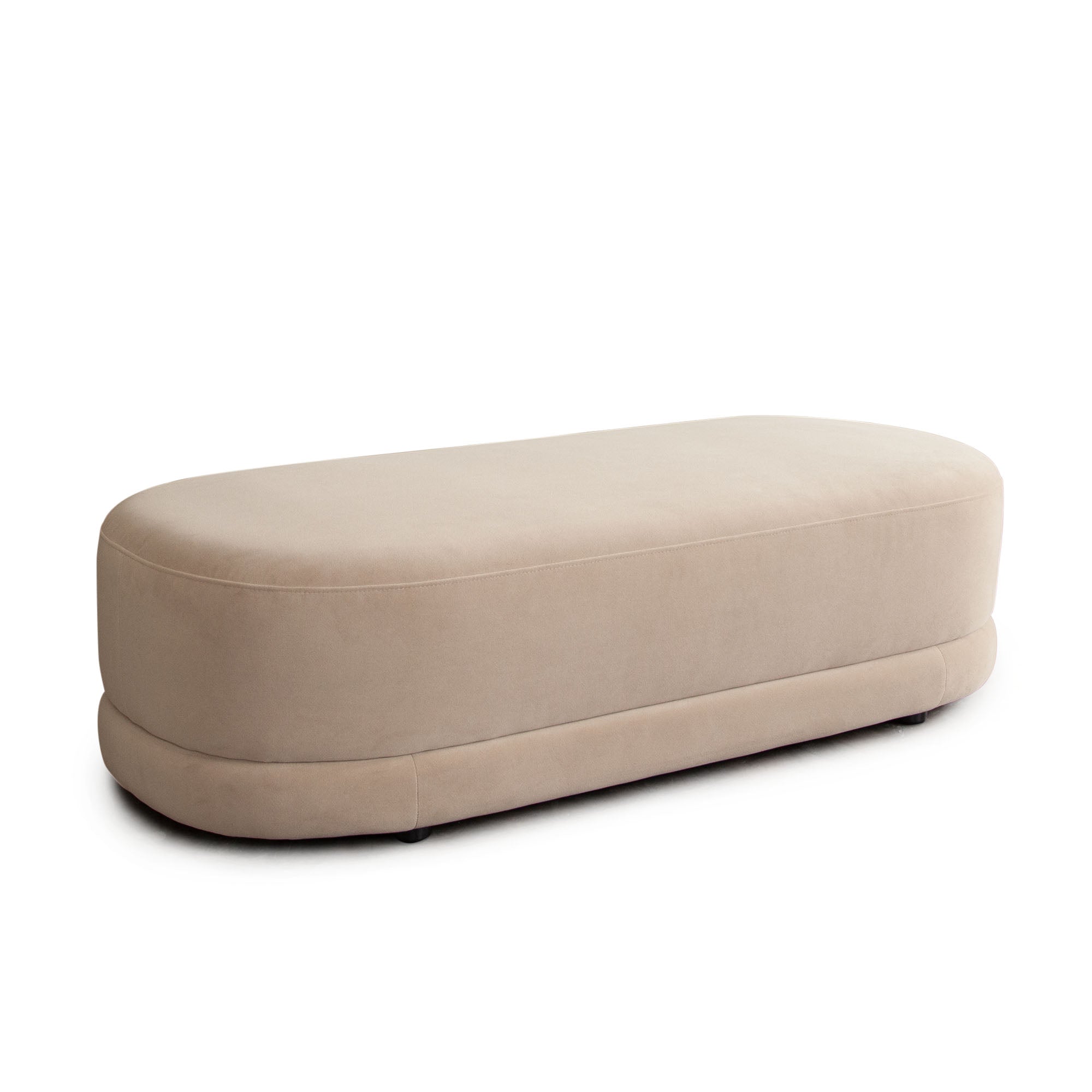 Fox Oval Accent Bench in Camel Performance Velvet by Diamond Sofa