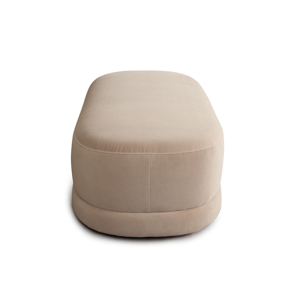 Fox Oval Accent Bench in Camel Performance Velvet by Diamond Sofa