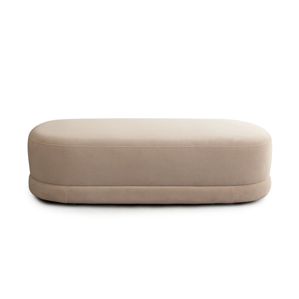 Fox Oval Accent Bench in Camel Performance Velvet by Diamond Sofa