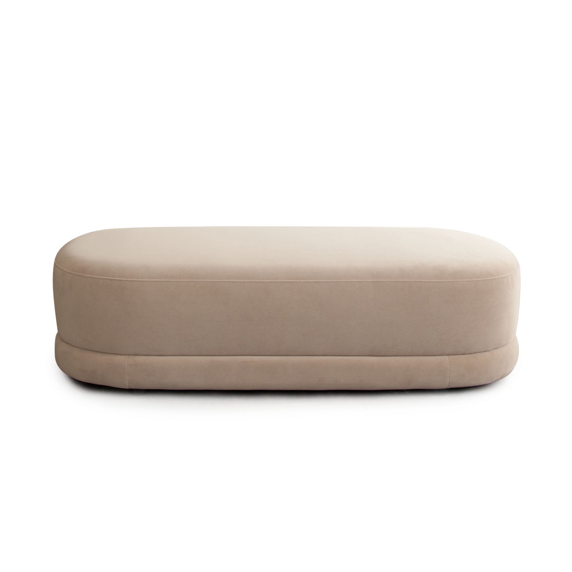 Fox Oval Accent Bench in Camel Performance Velvet by Diamond Sofa