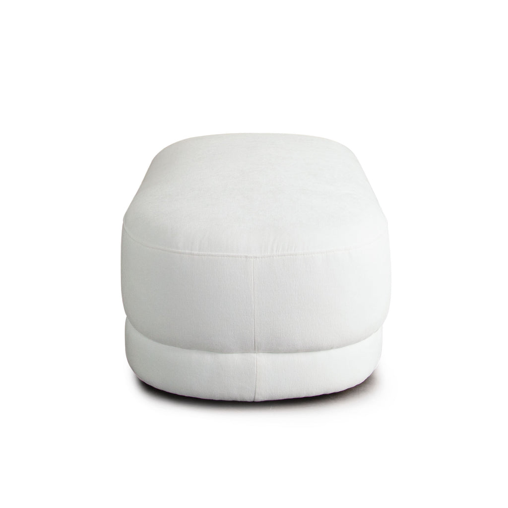 Fox Oval Accent Bench in White Performance Fabric by Diamond Sofa