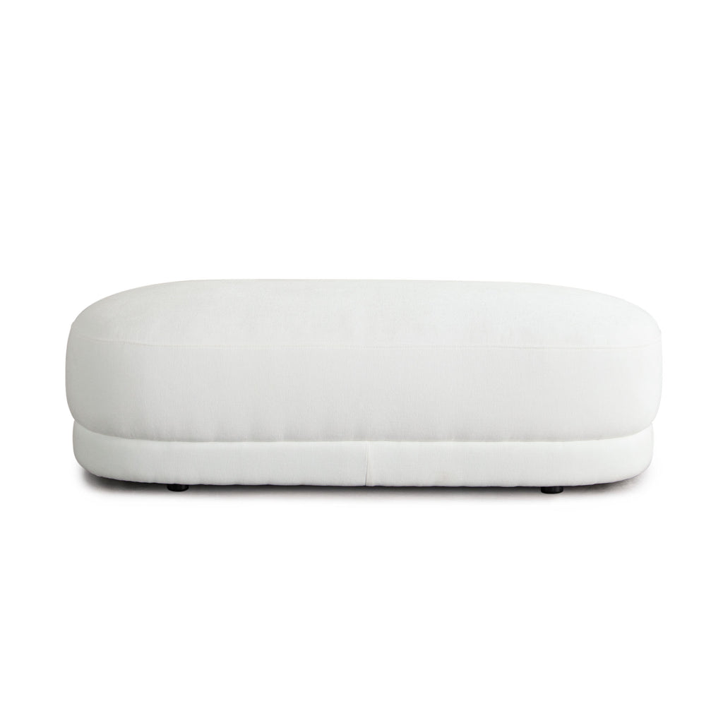 Fox Oval Accent Bench in White Performance Fabric by Diamond Sofa