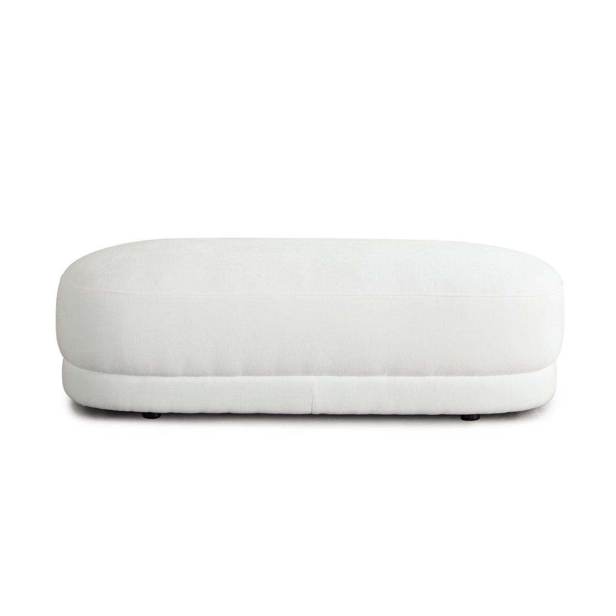 Fox Oval Accent Bench in White Performance Fabric by Diamond Sofa