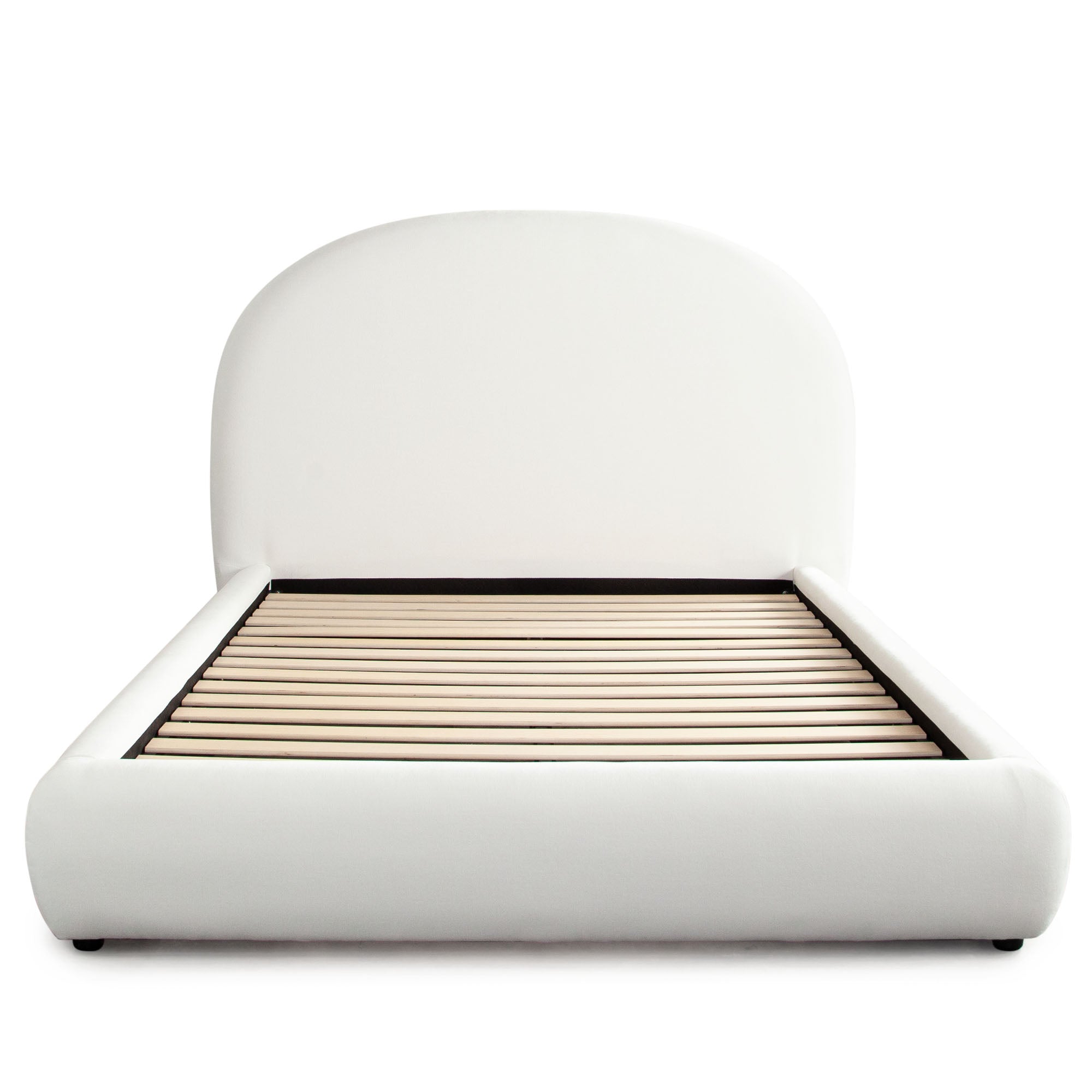 Fox Queen Bed in White Performance Fabric w/ Arch Headboard by Diamond Sofa