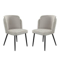 Grace Set of (2) Dining Chairs in Cream Polyester Fabric w/ Black Powder Coat Legs by Diamond Sofa