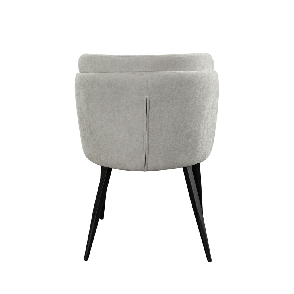 Grace Set of (2) Dining Chairs in Cream Polyester Fabric w/ Black Powder Coat Legs by Diamond Sofa