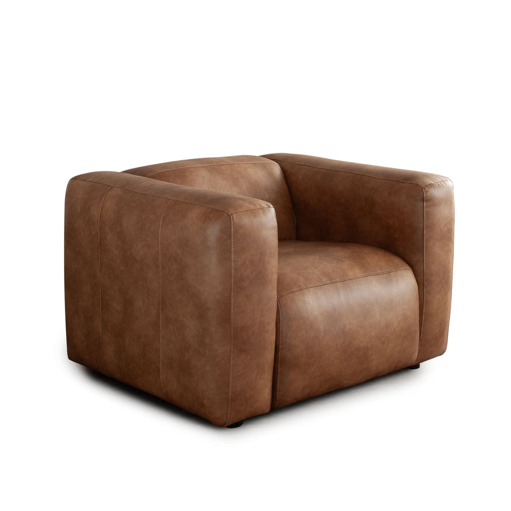 Hyde Chair in Saddle Brown Leatherette by Diamond Sofa