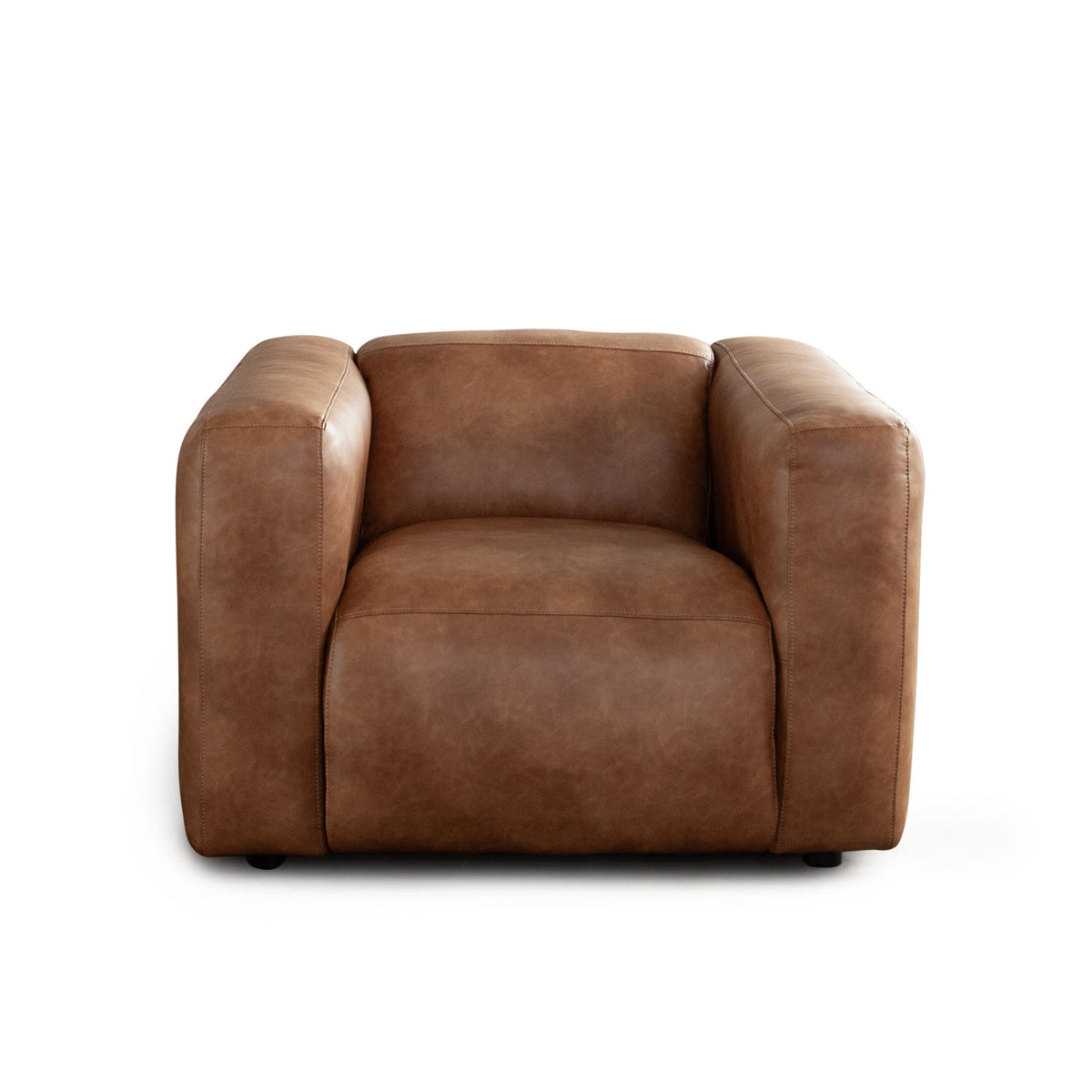 Hyde Chair in Saddle Brown Leatherette by Diamond Sofa