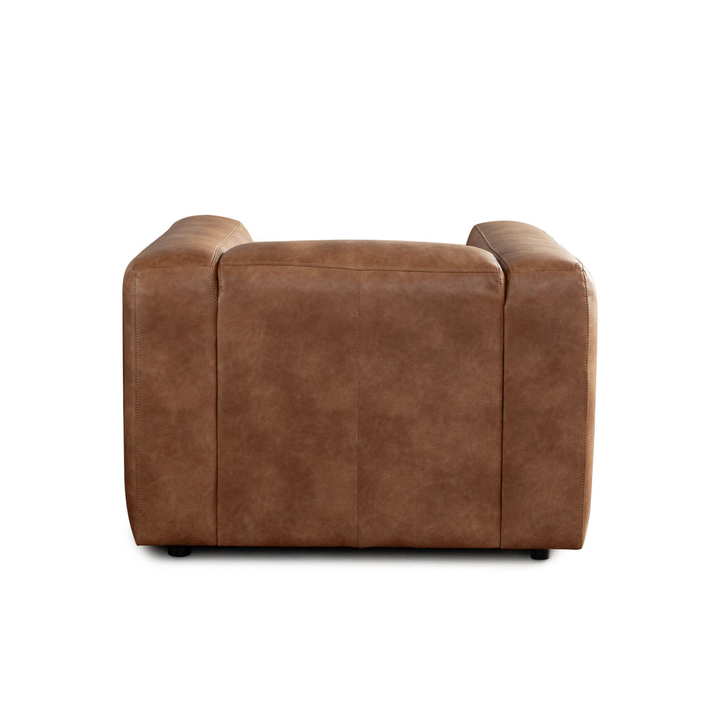 Hyde Chair in Saddle Brown Leatherette by Diamond Sofa
