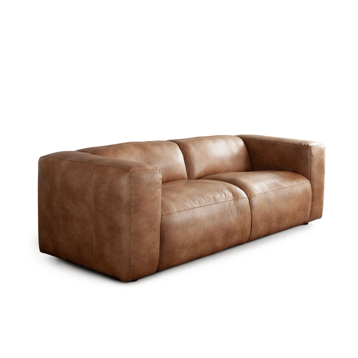 Hyde Sofa in Saddle Brown Leatherette by Diamond Sofa