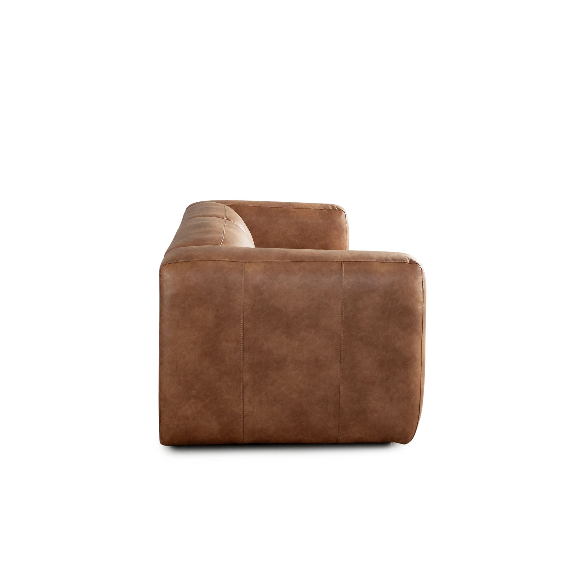 Hyde Sofa in Saddle Brown Leatherette by Diamond Sofa