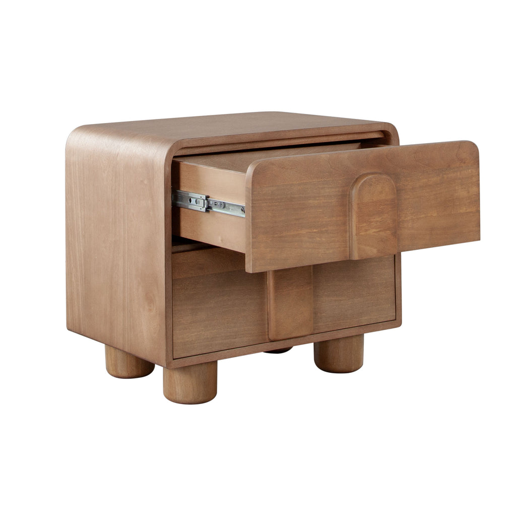 Indigo Solid Wood 2-Drawer Night Stand/End Table in Honey Finish by Diamond Sofa