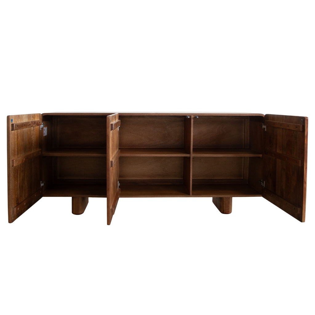 Indigo Solid Wood 3-Door Sideboard in Honey Finish by Diamond Sofa