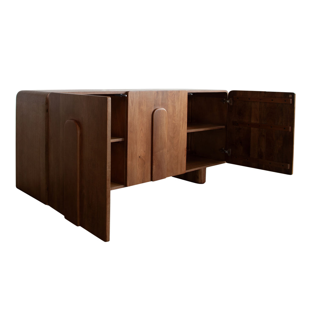 Indigo Solid Wood 3-Door Sideboard in Honey Finish by Diamond Sofa