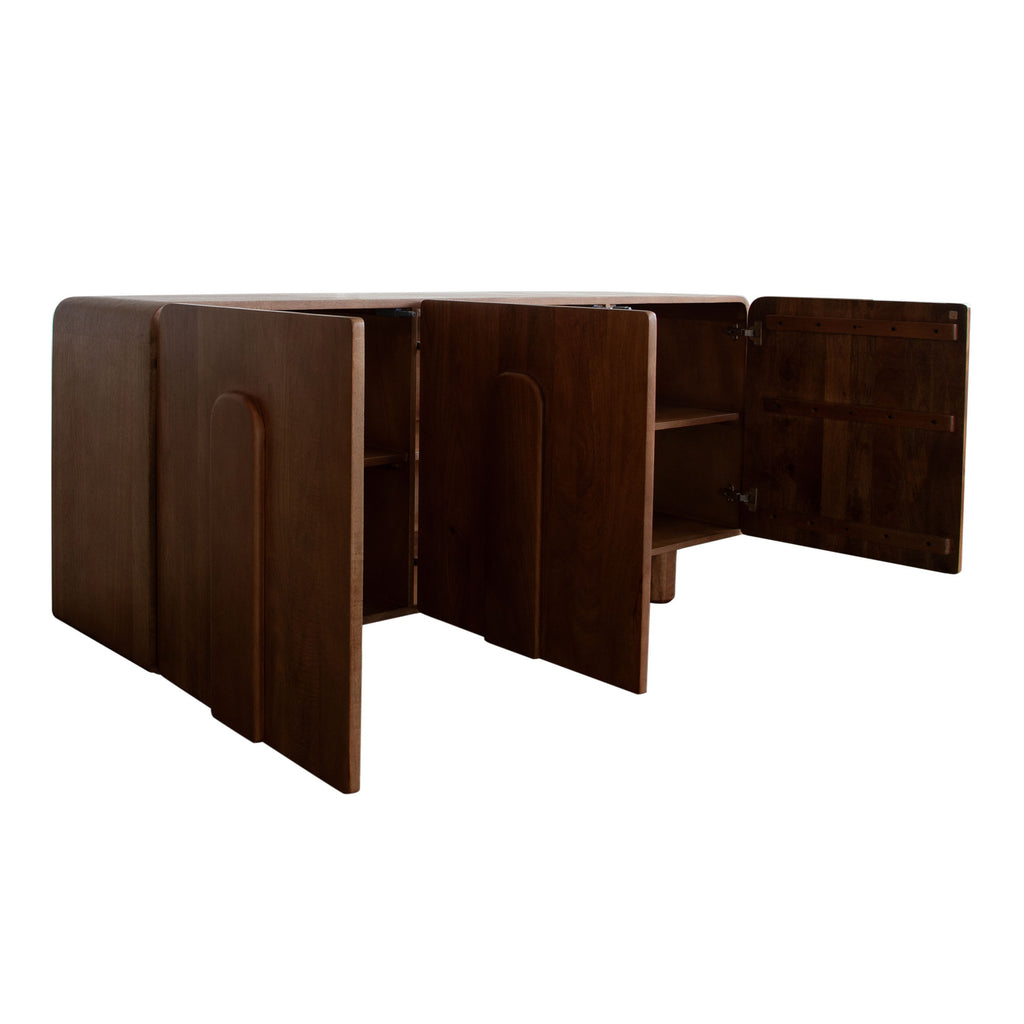 Indigo Solid Wood 3-Door Sideboard in Honey Finish by Diamond Sofa