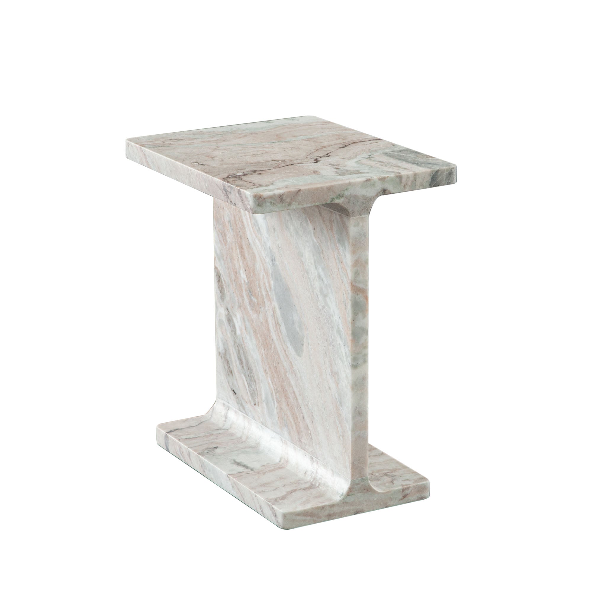 Iris I-Beam Accent Table in Genuine Natural Marble by Diamond Sofa