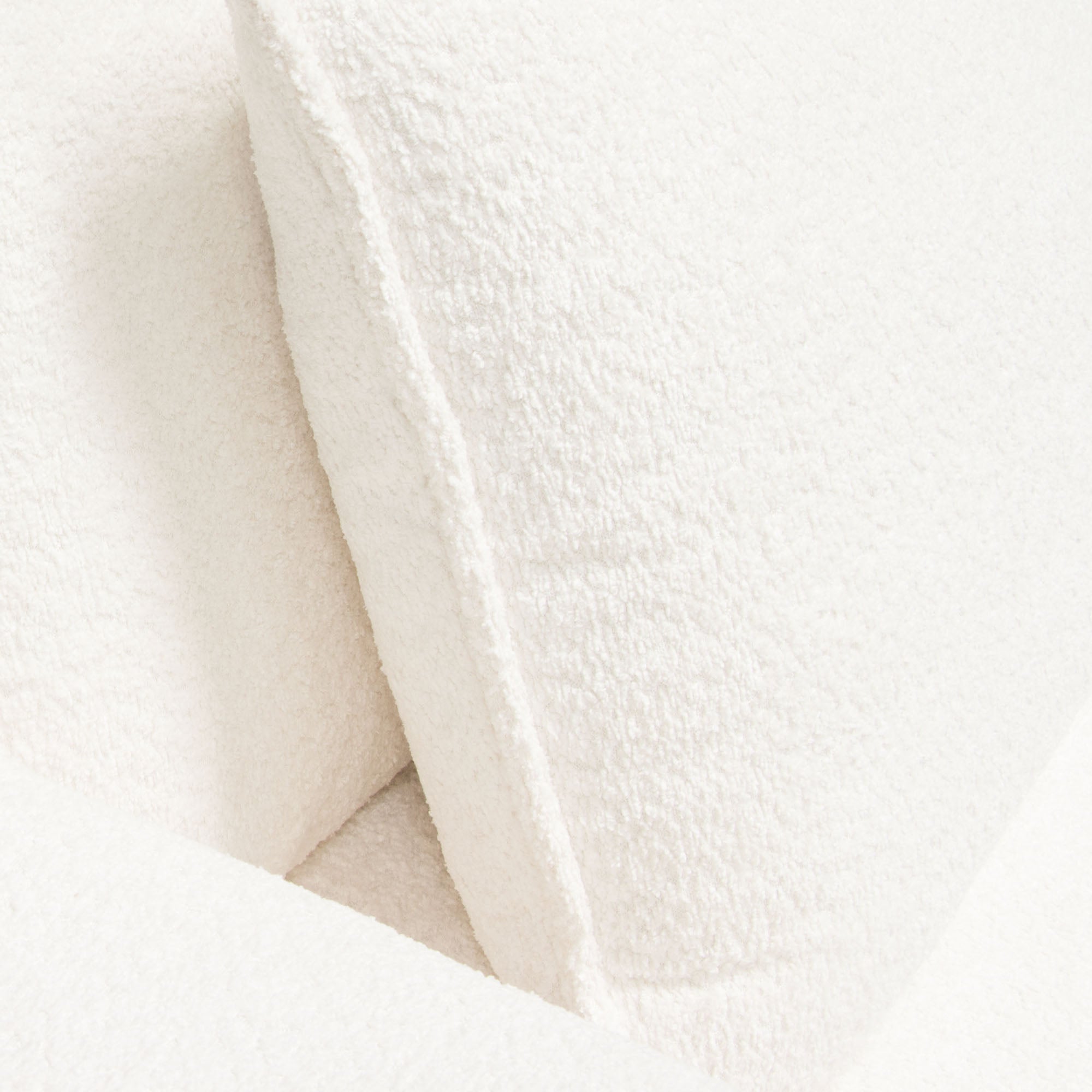 Ivy Armless Chair in White Faux Shearling w/ Feather Down Seating by Diamond Sofa